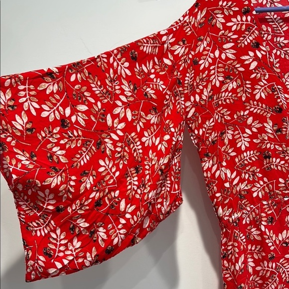 XIX PALMS Honolulu Hawaii kimono maxi dress Floral Red Dress women’s one size - Picture 3 of 9